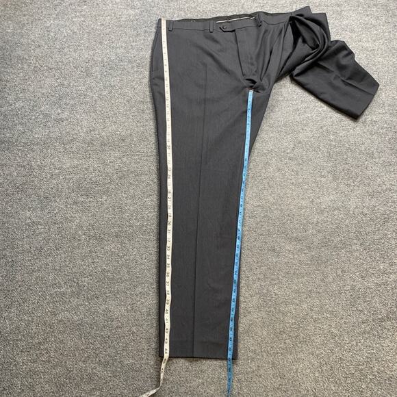 Van Heusen Pants Mens *42 Charcoal Talon Flat Front Stretch Formal Suit Dress - Picture 5 of 10